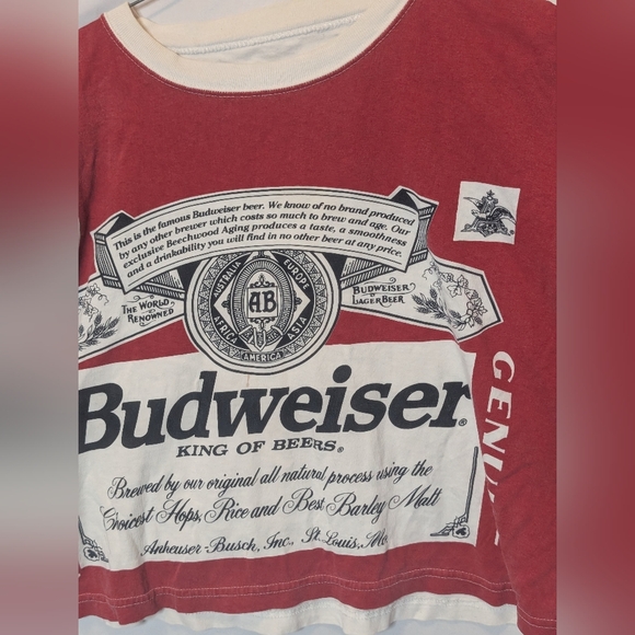 Vintage Budweiser king Of Beers Crop Top - Picture 2 of 4